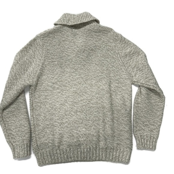 Paolo Mondo Shawl Collar Cable Knit Sweater Mens XL Italy Beige Wool Blend NWT - Picture 2 of 10